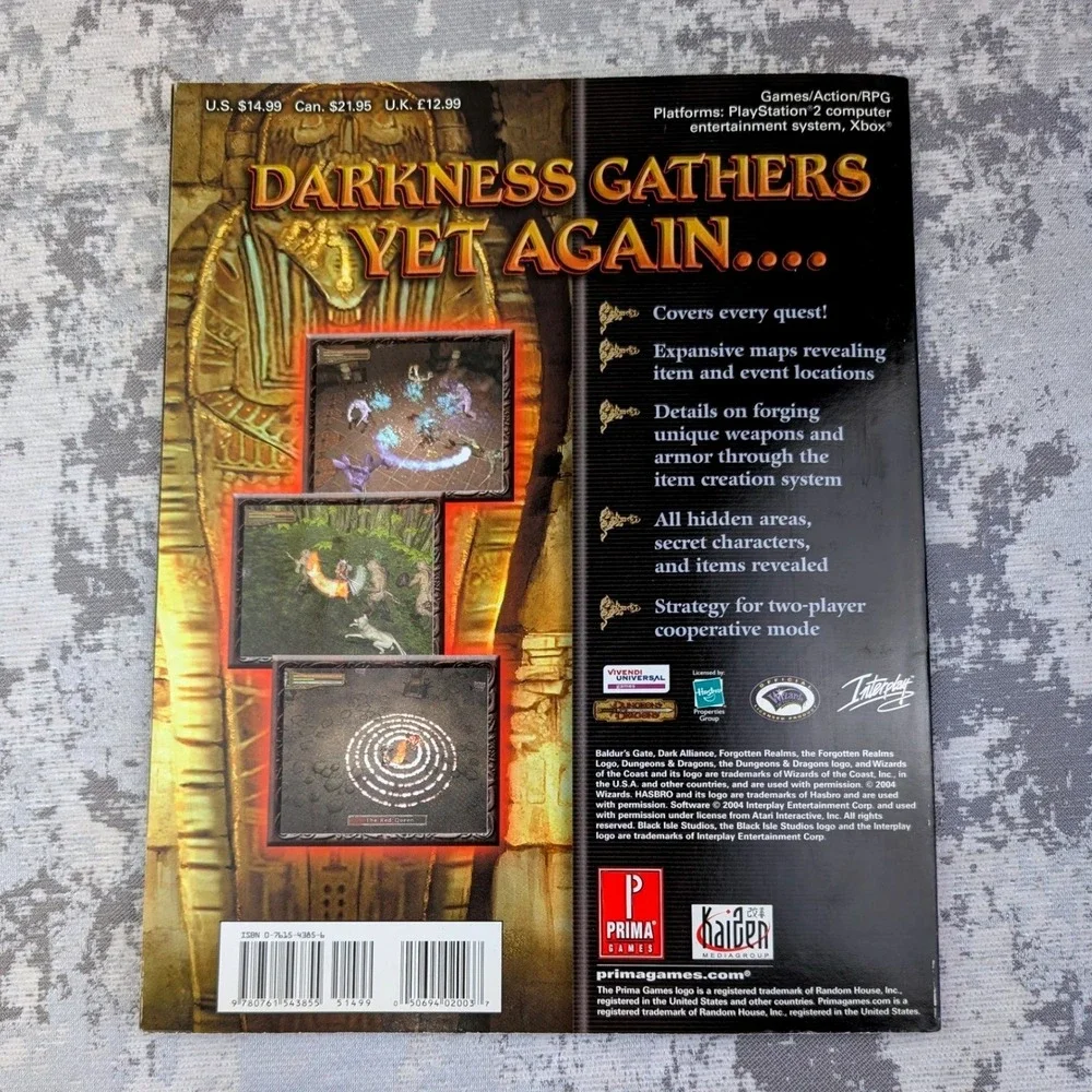 Baldurs‎ Gate Dark Alliance II Prima Official Strategy Guide PS2 Xbox 2004 ISBN